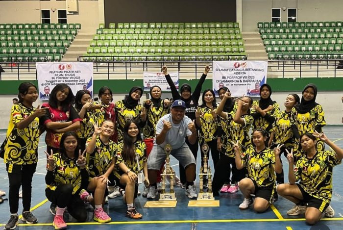 Atlet Handball Kukar usai ikuti ajang BK Porprov 2025 di Samarinda.