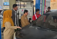 Pengecekan salah satu SPBU di Kabupaten Berau.