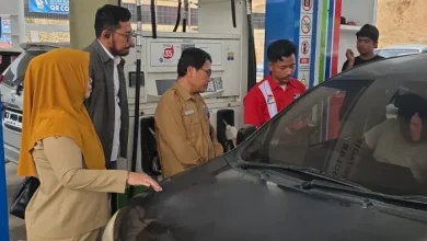 Pengecekan salah satu SPBU di Kabupaten Berau.