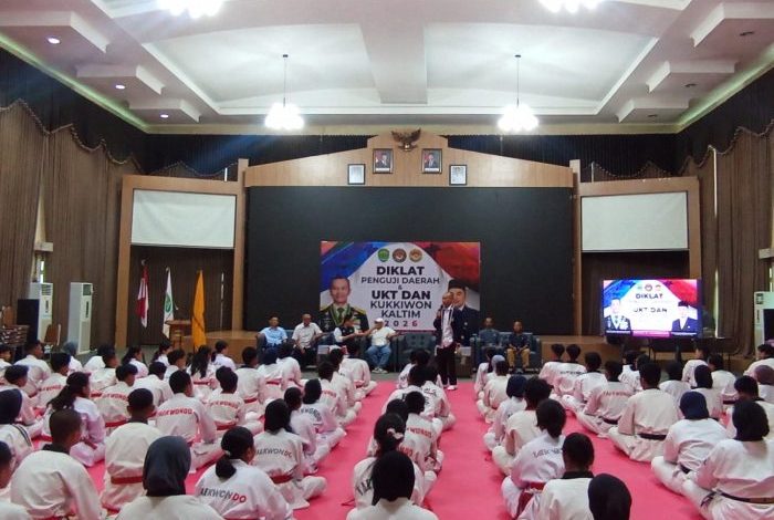Pelaksanaan Pendidikan dan Pelatihan (Diklat) Penguji Daerah, serta UKT Dan Kukkiwon di Gedung Pusdiklat GOR Kadrie Oening, Sabtu (12/9/2026).