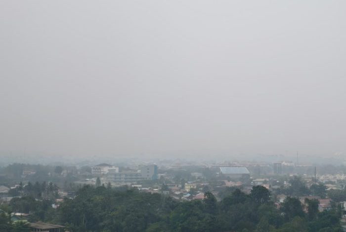 Kondisi Kabut Asap di Wilayah Kecamatan Muara Muntai, Kabupaten Kutai Kartanegara.