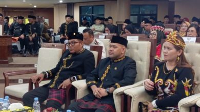Anggota DPRD Kaltim dari daerah pemilihan Kukar, Akhmed Reza Fachlevi saat menghadiri Rapat Paripurna DPRD Kukar, Senin (28/9/2026).