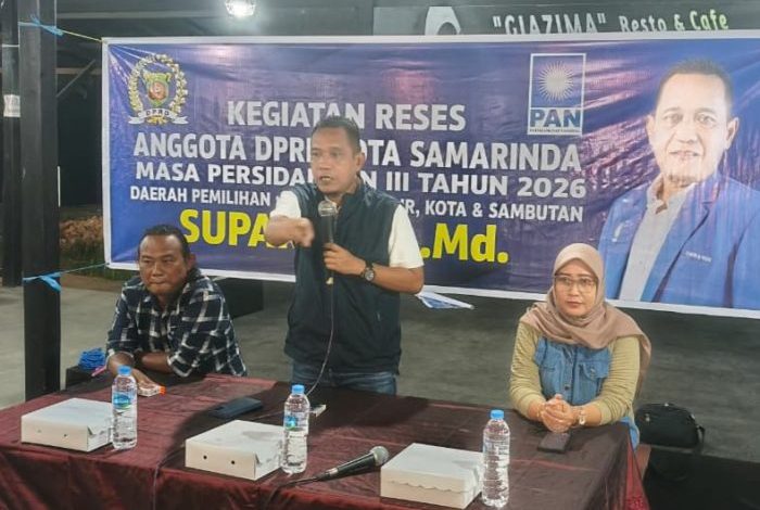 Anggota DPRD Samarinda dari Fraksi PAN, Suparno menggelar reses di Giazima Cafe&Resto, Minggu (4/10/2026) malam.