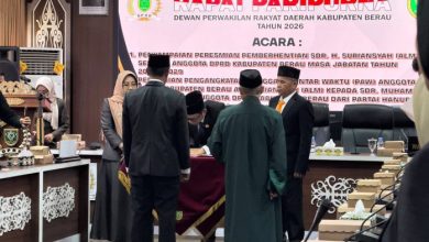 Rapat Paripurna PAW anggota DPRD Berau di Ruang Rapat Gabungan Gedung DPRD Berau, Rabu (14/10/2026)