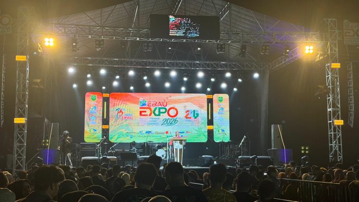 Bupati Berau, Sri Juniarsih Mas resmi menutup Berau Expo 2026 di GOR Graha Pemuda, Minggu (25/10/2026).