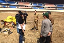 Pengurus Perbasasi Kaltim turun ke lokasi pekerjaan lapangan baseball dan softball, Selasa (6/10/2026).