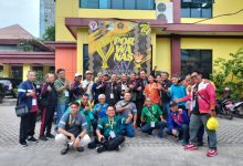 Kontingan Kaltim saat berlaga di Porwanas Banjarmasih, Kalimantan Selatan tahun 2024.