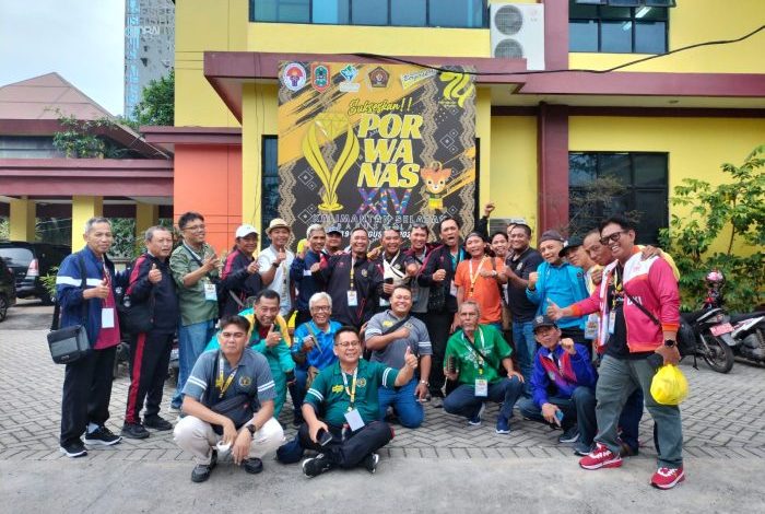 Kontingan Kaltim saat berlaga di Porwanas Banjarmasih, Kalimantan Selatan tahun 2024.